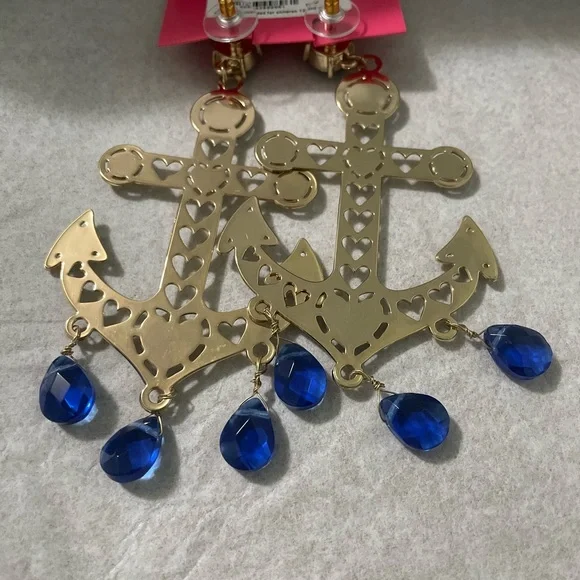 Betsey Johnson anchor earrings! Vintage! - Picture 2 of 2